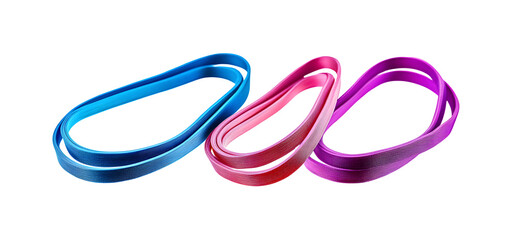 Naklejka premium three set of Resistance Bands isolated transparent background
