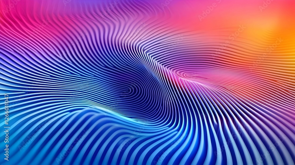 Poster Abstract Colorful Wave Background with Dynamic Lines and Vibrant Gradient