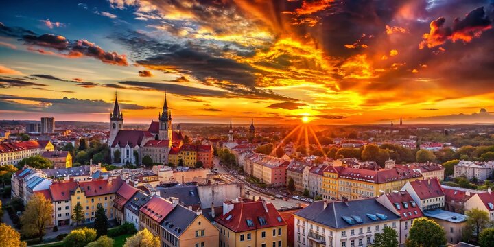 Otwock Poland Sunset Urban Exploration Photography - Golden Hour Cityscape