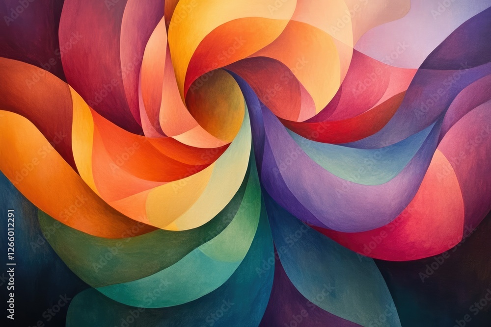 Poster Abstract swirl painting with vibrant, overlapping colors creating a dynamic, mesmerizing effect.