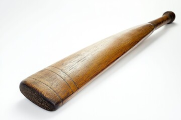 Cricket bat angled on white background with visible wood grain