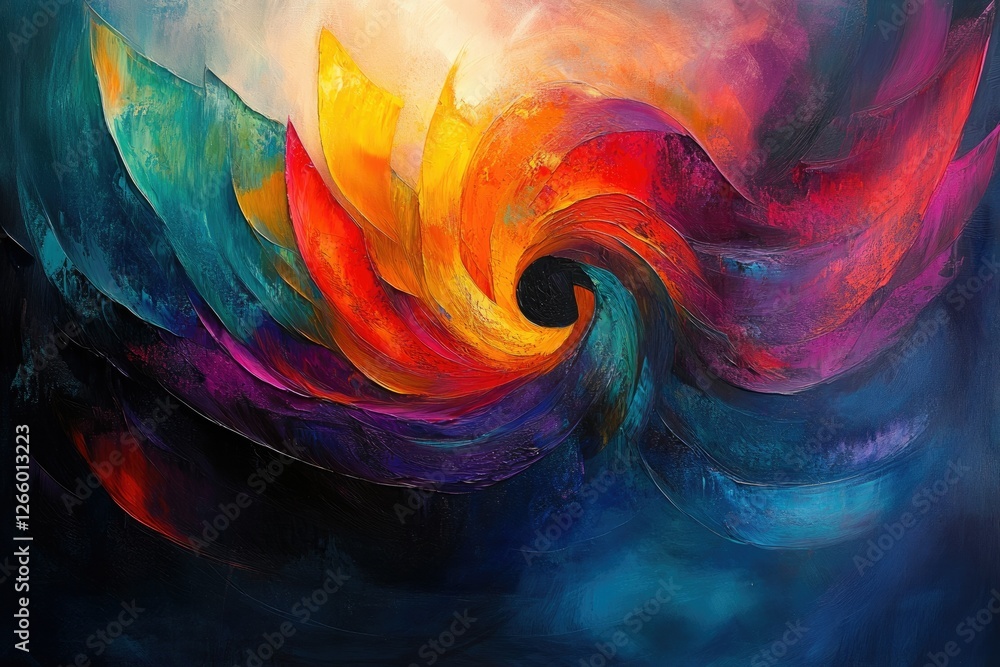 Aufkleber Abstract swirling vortex of vibrant colors, creating a dynamic and energetic visual experience.