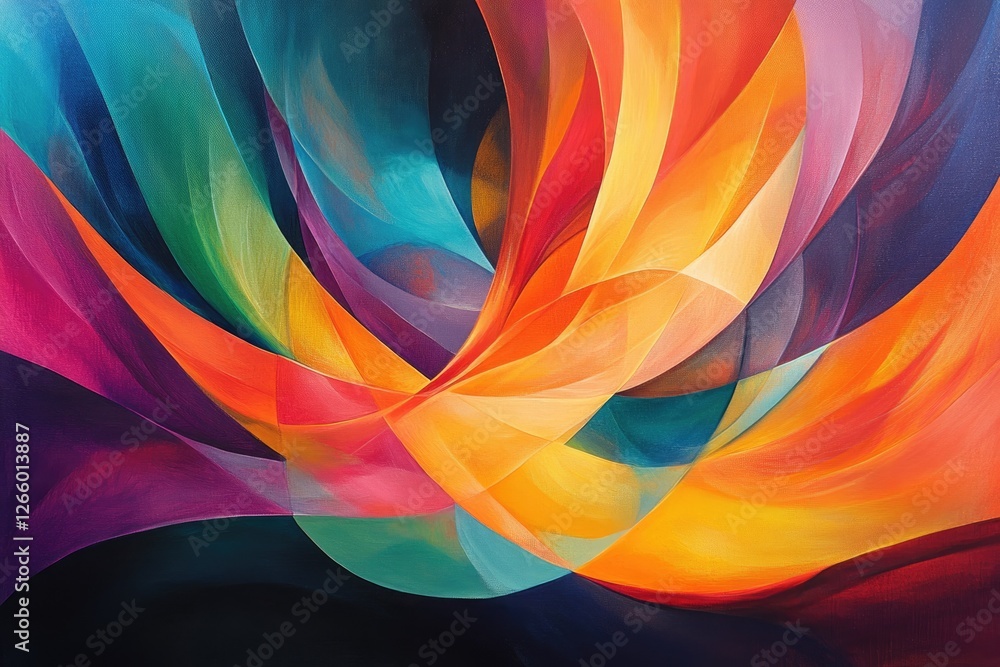 Aufkleber abstract painting of vibrant, swirling colors creating a dynamic and energetic composition.