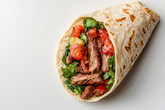 Delicious Beef Wrap with Fresh Vegetables