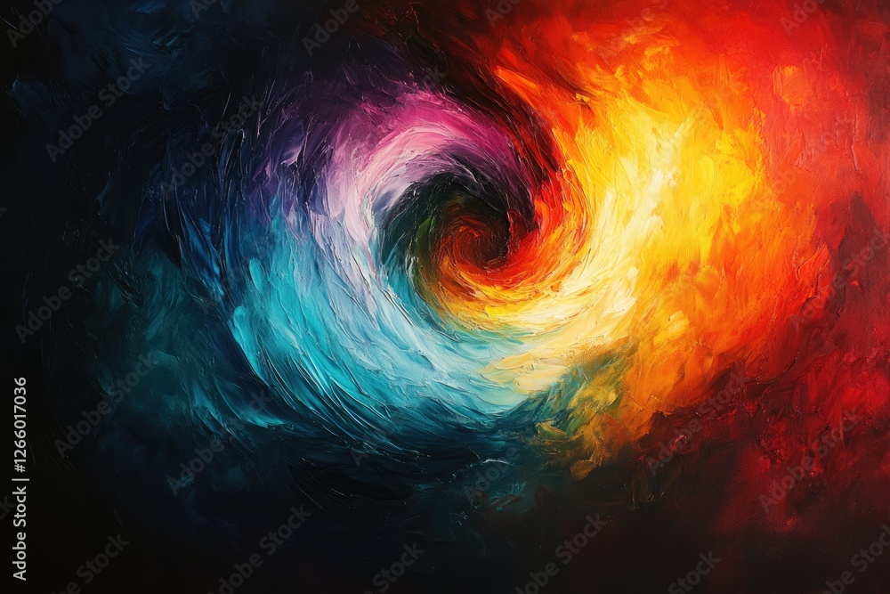 Aufkleber abstract swirling vortex of vibrant colors, depicting a dynamic interplay of opposing forces in a me