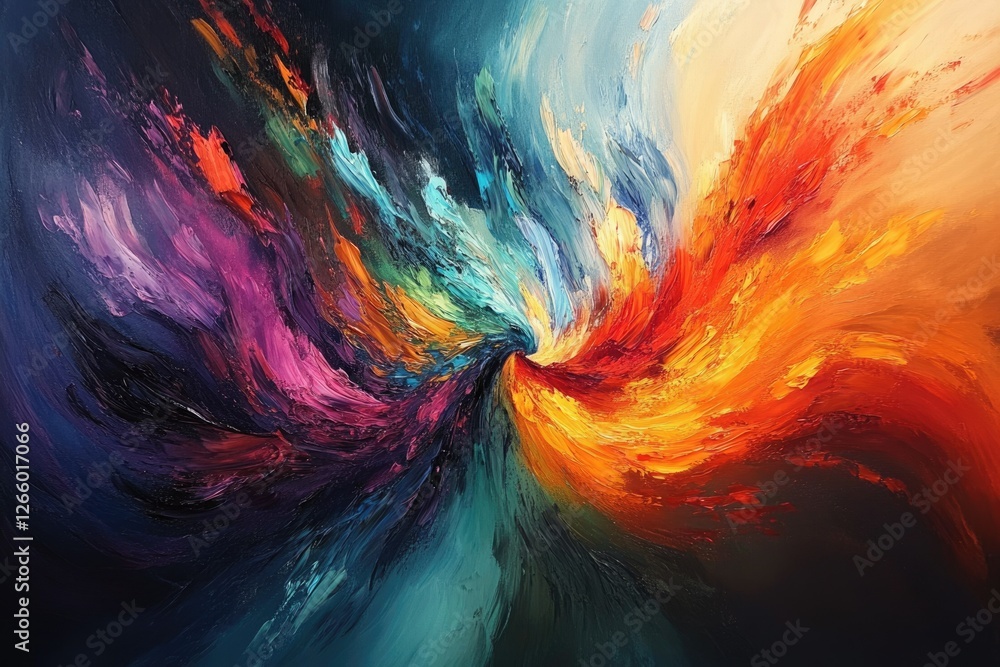Aufkleber abstract swirling vortex of vibrant colors, a dynamic interplay of hues and textures.