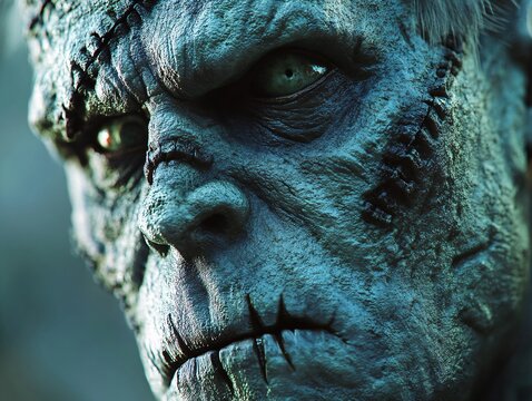 Ultra-Detailed Hyper-Realistic Frankenstein Monster Icon