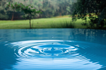 Crystal Clear Water Droplet Creating Ripples - World Water Day Concept