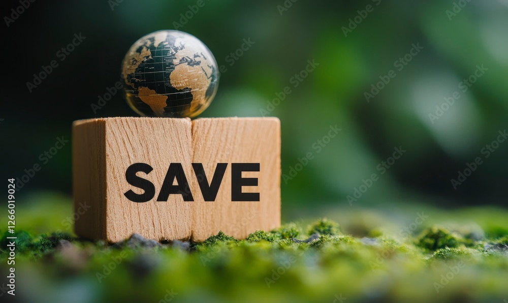 Poster textured wood block with 