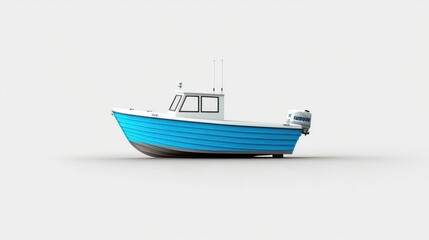 Naklejka premium Blue And White Pixel Art Boat On White Background