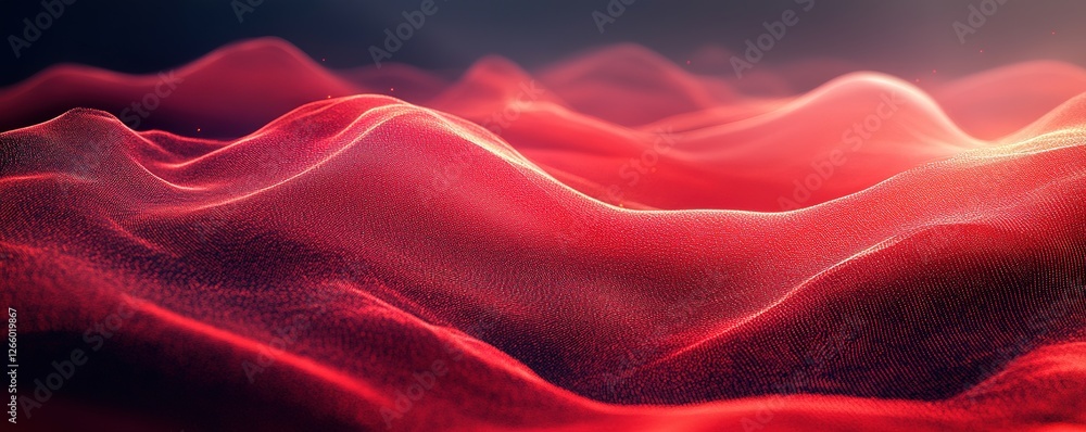 Poster Flowing red fabric patterns abstract background textiles soft lighting artistic viewpoint visual texture for design