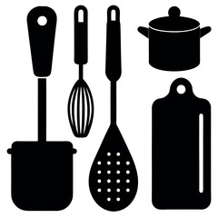 set of kitchen utensils