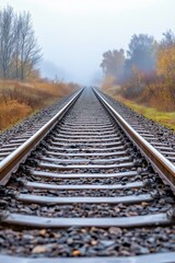 Railroad Tracks on a Foggy Day
