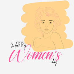 Women's Day Sketch Social Media Vector