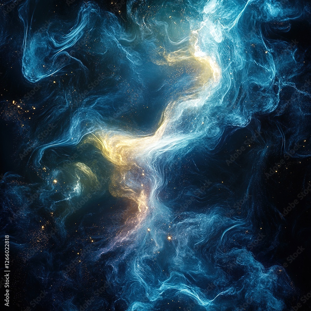 Poster celestial nebula formation outer space digital art cosmic environment abstract view universe concept