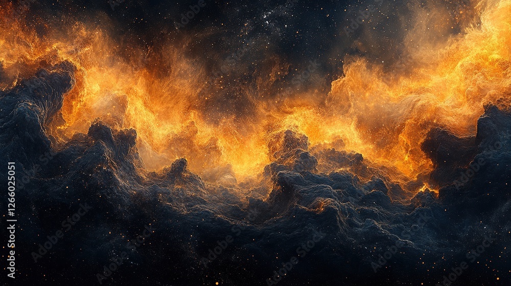 Poster cosmic explosion of colors outer space digital artwork nebula environment celestial viewpoint univer