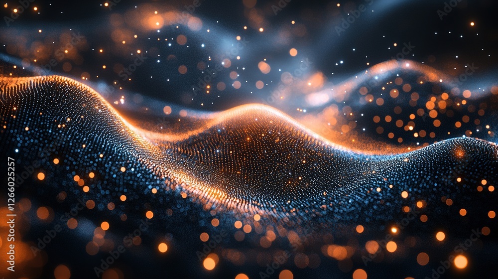 Poster dynamic light waves creating a stunning visual experience abstract environment digital art sci-fi co