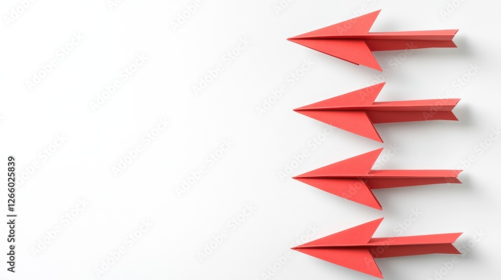 Poster red paper planes symbolize innovative business strategy for success in modern enterprise. generative