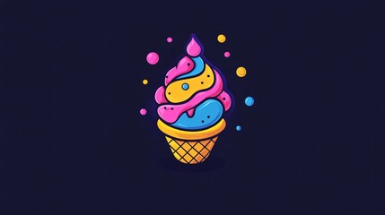 Ice Cream Logo Design Element Isolated Clipart