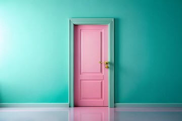 Pastel Minimalist Empty Door Close-Up Food Photography Background with Copyspace