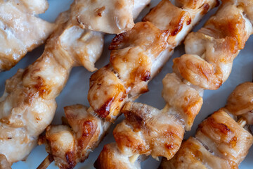 Grilled chicken Meat On Yakitori Style Meal Japanese Food