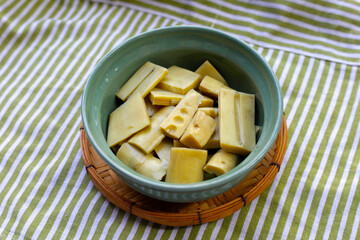 Bamboo shoot in tiliacora triandra juice