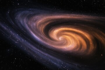 A mesmerizing spiral galaxy swirls in the vast expanse of space, showcasing cosmic dust and star clusters.
