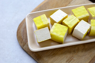Soy tofu cubes, Tofu soy bean curd