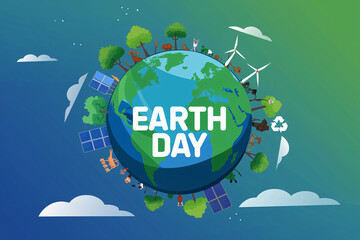 Earth Day Concept Art - Environmental Protection and Sustainability Illustration