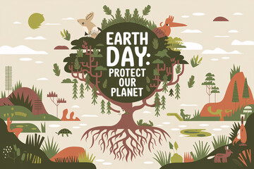 Earth Day Concept Art - Environmental Protection and Sustainability Illustration
