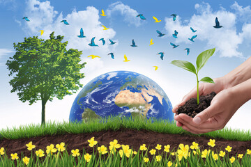 Earth Day Concept Art - Environmental Protection and Sustainability Illustration