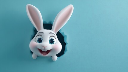 Obraz premium Playful furry rabbit staring with wide happy eyes pictures