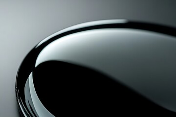 Abstract black and white minimalist composition with a smooth curve