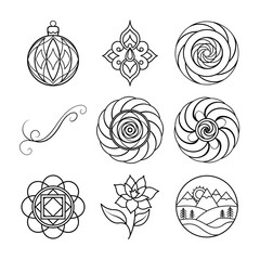 Islamic Line Art Vector Illustration set-3