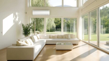Fototapeta premium A modern living room with an elegant air conditioning system.