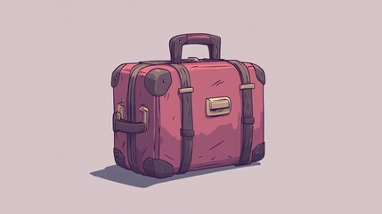 Isolated Cartoon Flat Travel Luggage Suitcase Vector Illustration