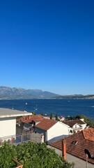 Panoramic view of the beautiful city of Herceg Novi and the Bay of Kotor. Montenegro