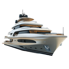 Isolated Luxury Yacht with Modern Design and Sleek Exterior