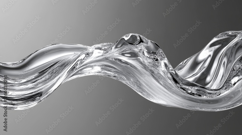 Poster liquid motion abstract design. transparent wave fluid surface with smooth movement. high-resolution 
