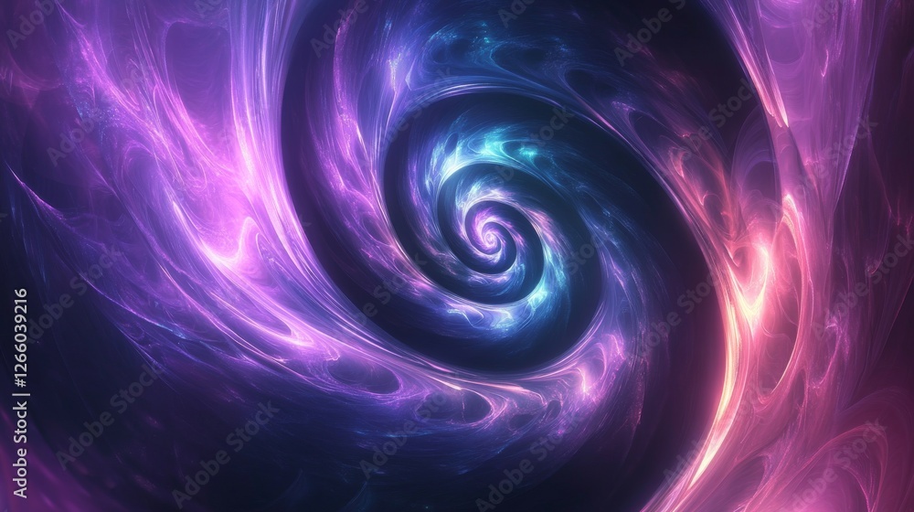 Aufkleber swirl energy motion with a vibrant abstract pattern featuring glowing light effects, digital fantasy