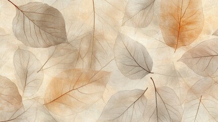 Transparent leaf overlay revealing intricate botanical structures with a delicate and organic appearance. The abstract pattern enhances the earthy background with fine natural details