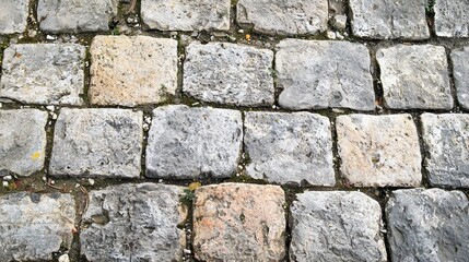 Cobblestone pavement texture, European city street background