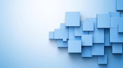 Naklejka premium Abstract Blue Cubes On Blue Background