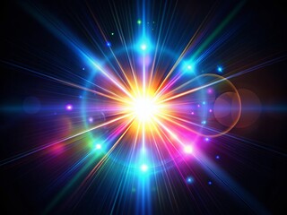 Realistic Digital Lens Flare Overlay, Black Background, Photo Effect, Light Leak, Bokeh