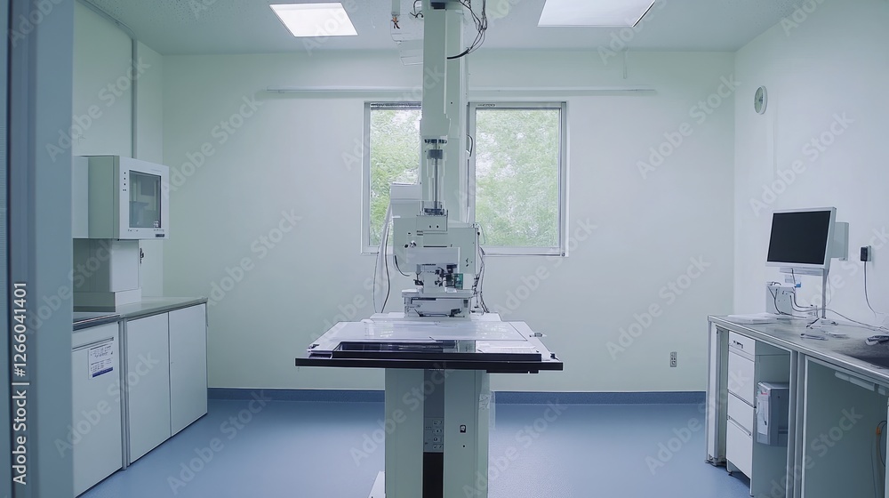 Poster a state-of-the-art x-ray analysis center with ai-powered image processing.