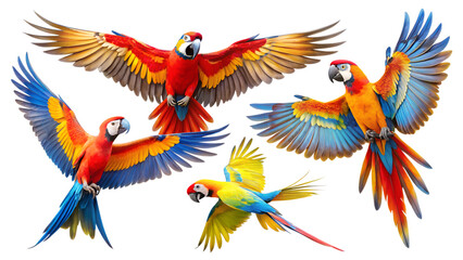 colorful macaw feathers
