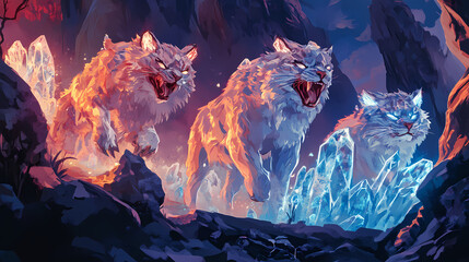 Malos tratos. Crystal-Fanged Beasts. Illustration