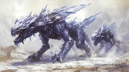 Malos tratos. Crystal-Fanged Beasts. Illustration