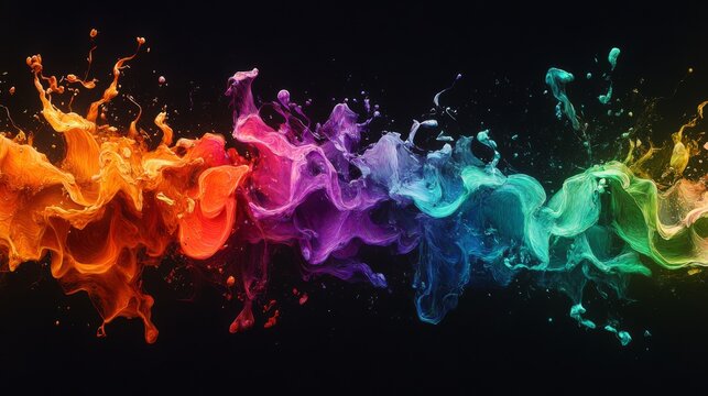 Fractal wave color pattern concept with flowing neon hue design for futuristic art marketing usage featuring ethereal swirl shape and luminous creative expression element for digital fantasy