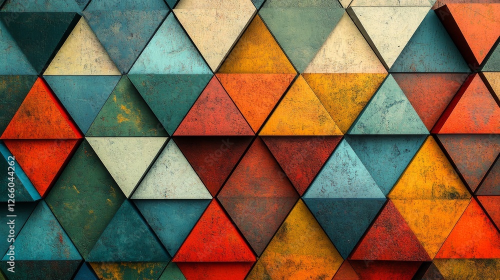 Aufkleber geometric triangle arrangement concept with textured surface design for modern art marketing usage f